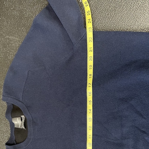 Mack Weldon Sweater Mens Large Navy Blue Tech Cashmere Merino Crewneck Knit - Picture 7 of 8